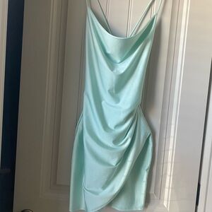Windsor Aqua Draped Mini Dress